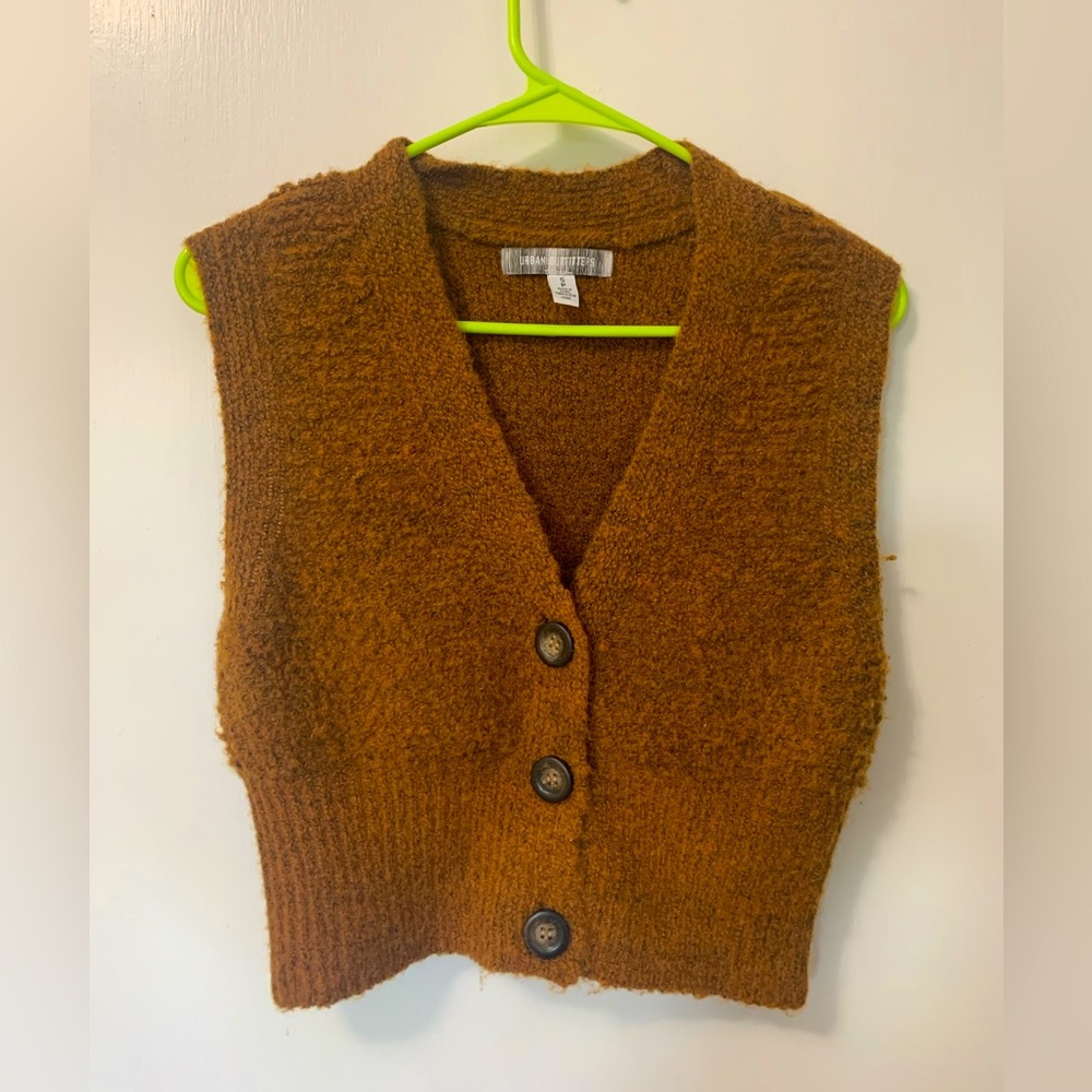 Urban Outfitters fuzzy button up sweater vest